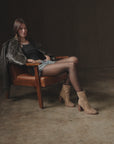 The Maxine | Snakeskin Suede Block Heel Bootie