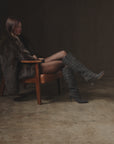 The Lexington | Black Tweed Sleek Pointed Toe Knee High Boot