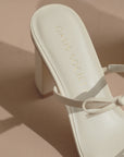 The Wendy | Beige Double Strap Bow Heels