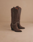 The Ashton | Coffee Cowgirl Boot with Flair *FINAL SALE*