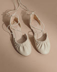 The Laney | Beige Lace Up Ballet Flat