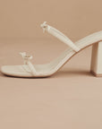 The Wendy | Beige Double Strap Bow Heels