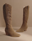 The Samara | Brown Embroidered Tall Cowgirl Boot