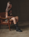 The Kristen | Black Moto Buckle Boot