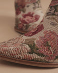 The Karina | Mauve Floral Tapestry Statement Bootie