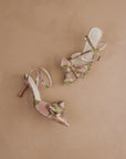 The Colette | Rose Garden Pink and Green Floral Pointed Toe Party Wedding Heel