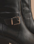 The Kristen | Black Moto Buckle Boot