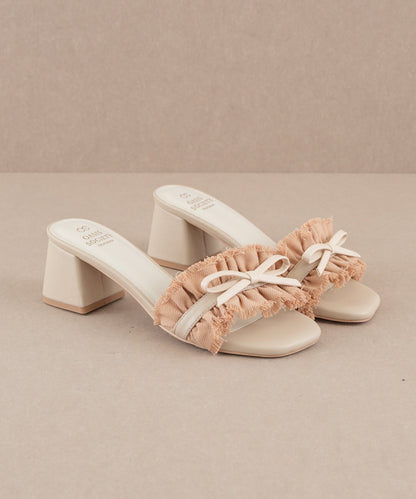 The Julissa | Apricot Romantic Low Heel Sandal