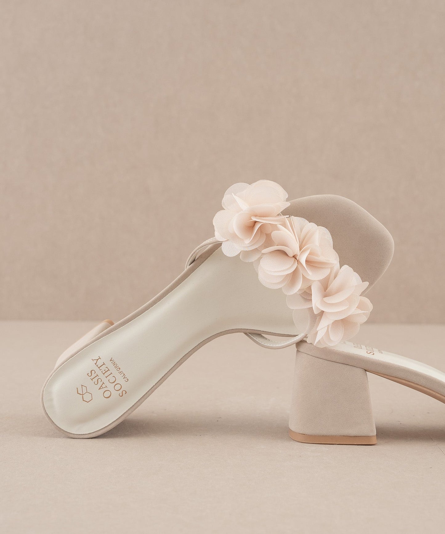 The Noor | Light Grey Romantic Petal Detail Heels